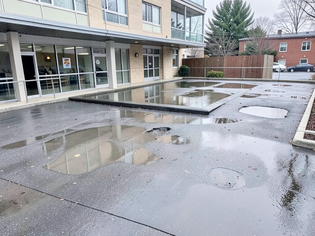 Dealing with roof ponding on older commercial storefronts in Roslindale
